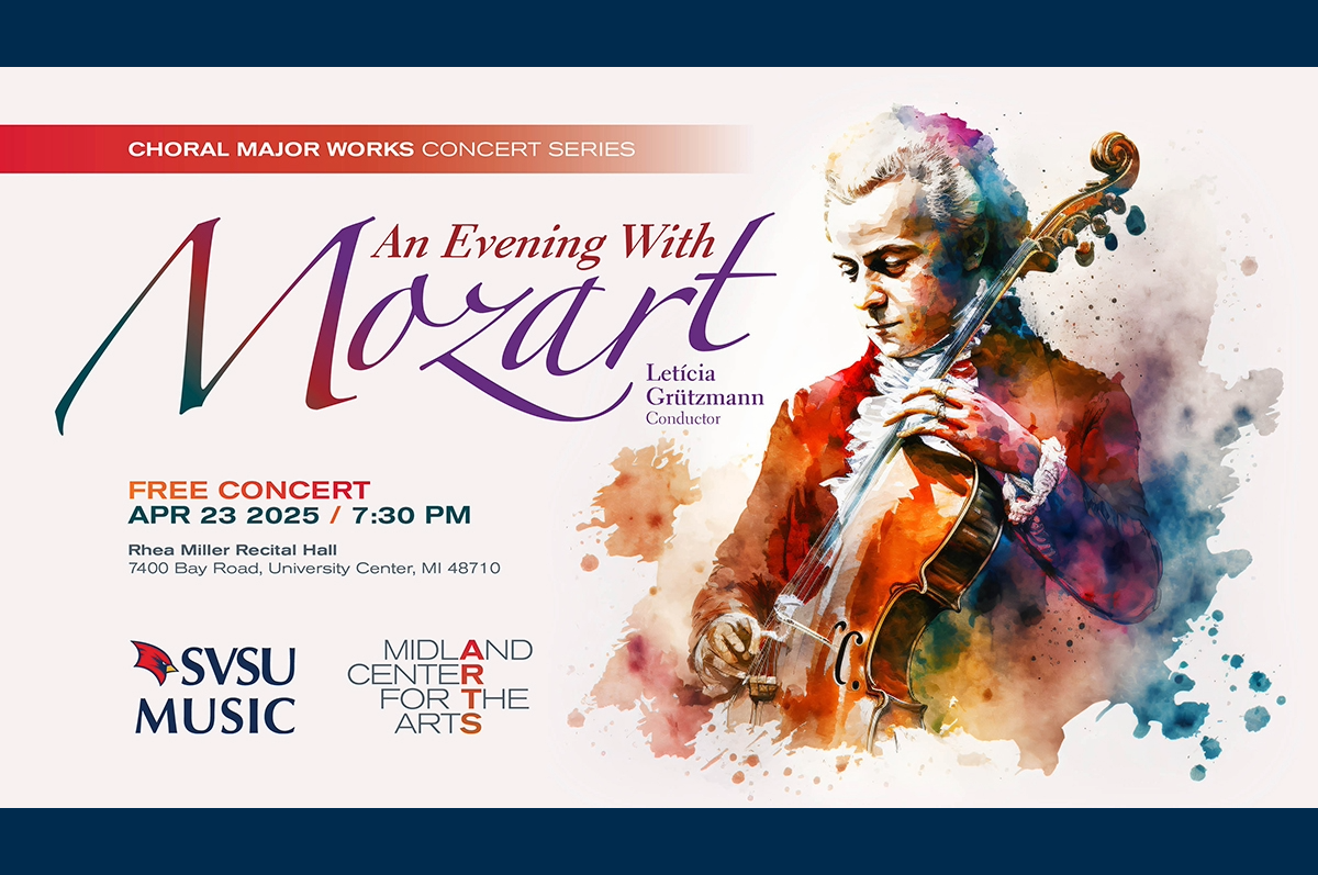 Graphic with image of Mozart